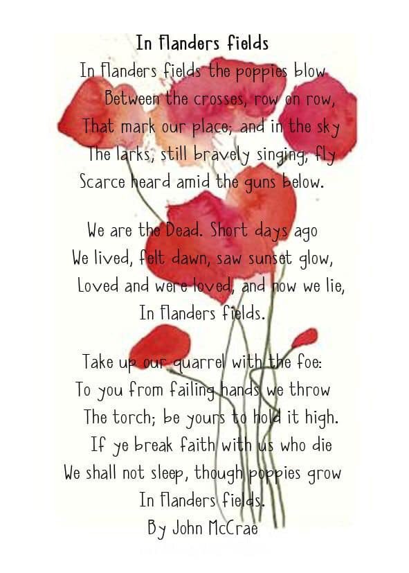 A classic Canadian 🇨🇦 poem for  #RemembranceDay #VeteransDay