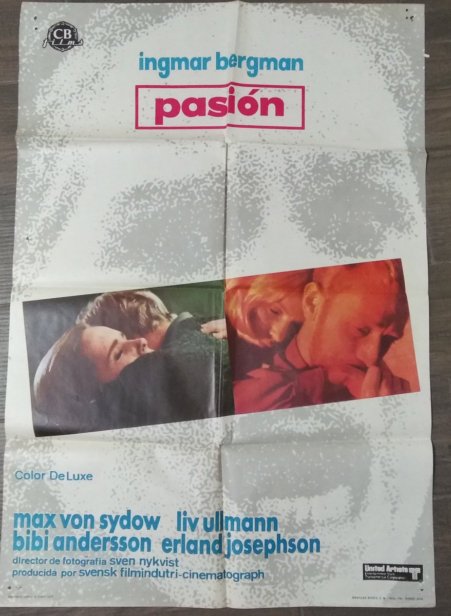 On the Bibi Andersson's birthday I want to share my poster of <The passion of  Anna>. Spanish edition, 1970. #BibiAndersson #IngmarBergman #LivUllmann #ErlandJosephson #MaxVonSydow #SvenNykvist