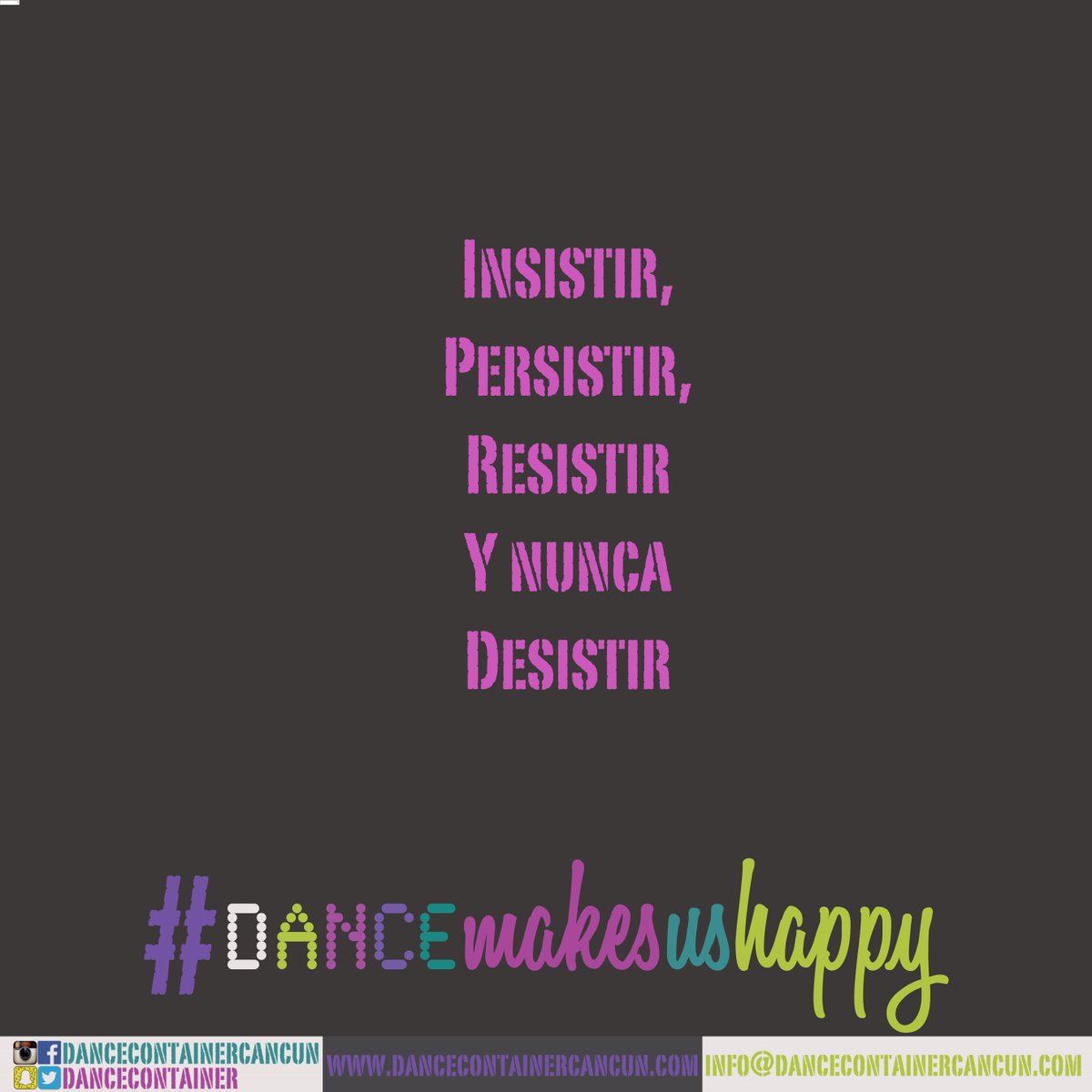 dancecontainer's tweet photo. Lunes de #DCCQuotes <3

#dancemakesushappy #dcc #dancersworld #dancerlife #motivationmonday #monday #lunesdemotivacion #quotes #dancequotes #dancecontainercancun #dancecancun @tabathafers  @karinahernandezvon https://t.co/ogzAwFOR5O