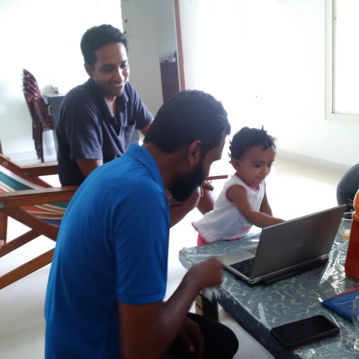 Our youngest hacker hacking away!