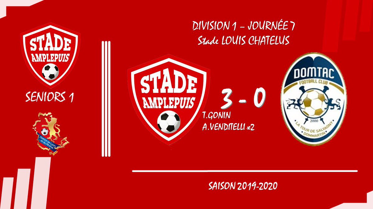 StadeAmplepuis's tweet photo. Résultats du week-end pour nos Seniors !

La 1 retrouve la victoire, la 2 confirme et la 3 progresse dans le contenu 💪🏻

#AllezSA🔴⚪️ https://t.co/gs7R3ea0ZS