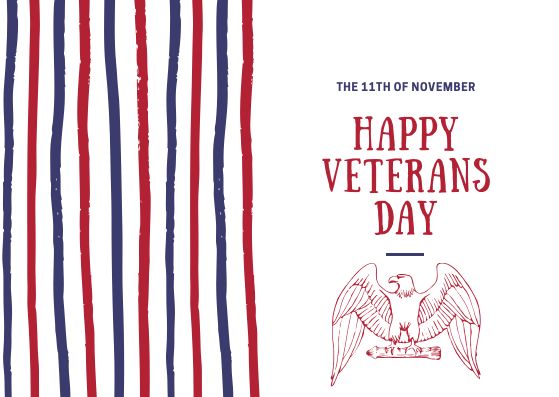A sincere thank you to all of our veterans.