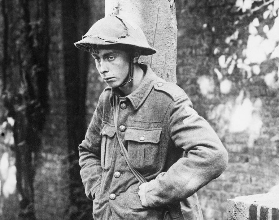 Believed to be photo of a shell shocked soldier during World War