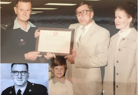BradBilen's tweet photo. In honor of Veterans Day, here's MY #EngagedLeader -Jim Bilen (US Army 1968-1970). Hard to read in the pic, but the award came years later in honor of his work aligning our Boy Scout troop with US Army service projects on Selfridge ANG Base. Cheers, Dad and all who served! https://t.co/qTtsKA1tD2