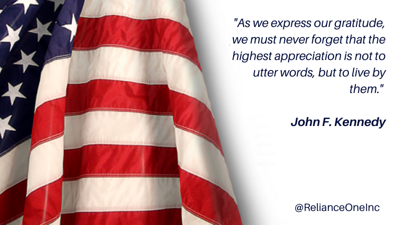 RelianceOneInc's tweet photo. We extend our deepest gratitude to the men and women who have served and continue to serve our country. Thank you for protecting the freedoms we enjoy as Americans. 
#VeteransDay2019 #VeteransDay https://t.co/qrkliHjm6p