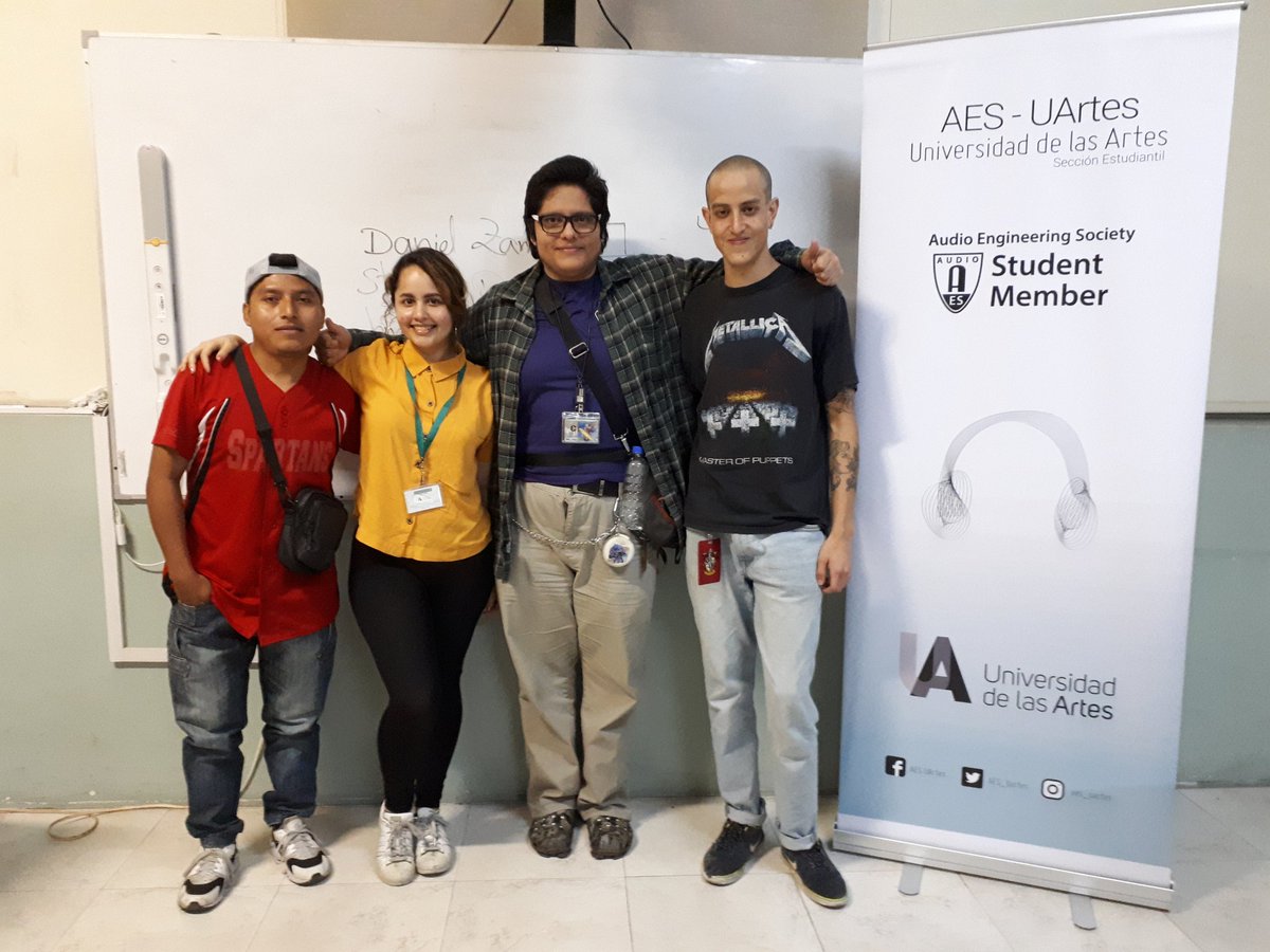 📣 Tenemos nueva directiva 2019 - 2021
Jonathan Chafla - Presidente.
Stefani Duarte - Vicepresidenta.
José Medina - Secretario.
Daniel Zamora - Tesorero.
#AESUArtes <a href="/uartesec/">UArtes</a> <a href="/AESorg/">Audio Engineering Society</a>