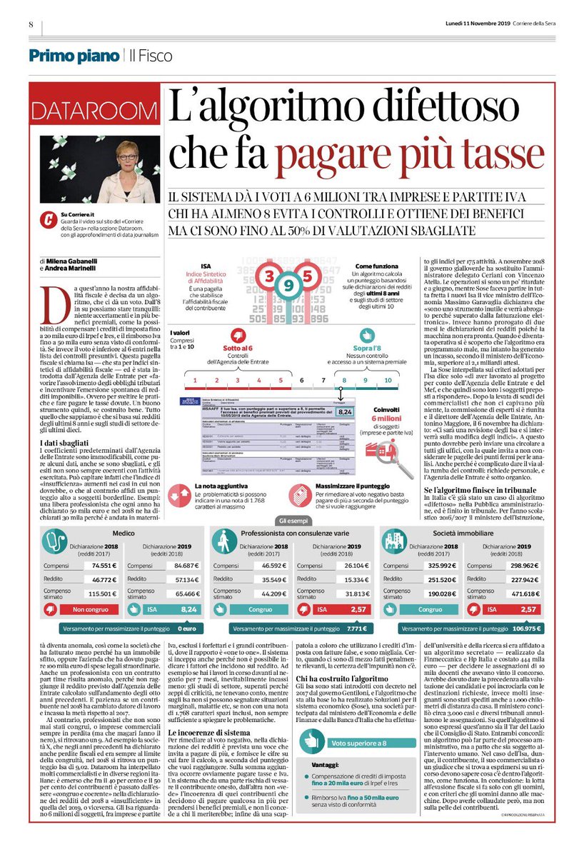 adc_nazionale's tweet image. Un algoritmo nato male e sviluppato peggio,dimostra quanto sia indispensabile personalizzazione delle prestazioni professionali. Bilanci e dichiarazioni non sono solo numeri, bisogna saperli leggere. E lo sa fare solo un #commercialista.
@M_gabanelli @A_Gusmeroli @chiaragribaudo