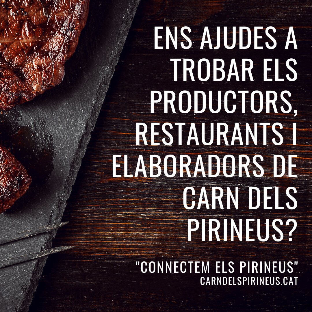 Carn_Pirineus's tweet photo. Ens ajudes? Coneixes algun ramader, una carnisseria o restaurant que comercialitzi carn produïda als Pirineus? Comenta o etiqueta'ls.
https://t.co/jT0ygIfhDt t'ajuda a conèixer d'on ve i on pots trobar la carn produïda als Pirineus. 
Apunta't al newsletter https://t.co/Dv7n7GcV1x https://t.co/VuTwWb1biI