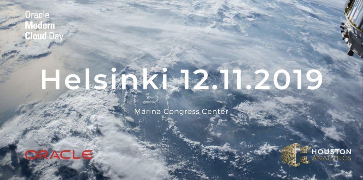 Looking forward to #moderncloudday Helsinki tomorrow 12.15-16.30!

Fabulous speakers, <a href="/UPMGlobal/">UPM</a>, <a href="/NokianTyres/">Nokian Tyres</a>, <a href="/AccentureFI/">Accenture Finland</a>, @TampereUni, <a href="/Oracle/">Oracle</a> <a href="/Software_FI/">Software Finland ry</a> and Pauli Dahlbom from <a href="/Houstonanalytic/">Houston Analytics</a> 

See you tomorrow! 

#houstonanalytics #dontpanic
