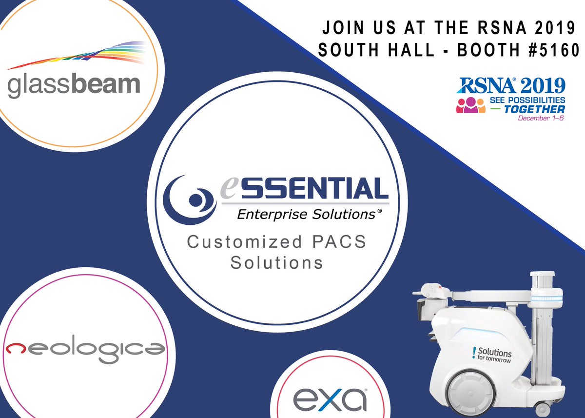 BrownsMedical's tweet photo. We look forward to seeing you at #RSNA19! Our passion is improving patient care through our customer relationships, come meet our team to see a demo! Click here to map your show https://t.co/GyIVammmiX
#ESSi #ImagingSolutionsForLife #MedicalImaging #radiology #PACS #xray https://t.co/EDWng44B4O