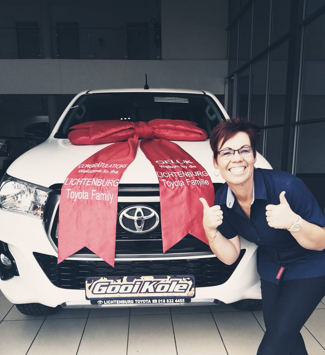Vehicle check                ☑️
Polished to perfection  ☑️
Fuel                               ☑️
Delivery gift                   ☑️
Ribbon                           ☑️

This vehicle is #GoodToGo to it's proud new owner...watch this space...

#goodtogo #toyota #lovemyjob