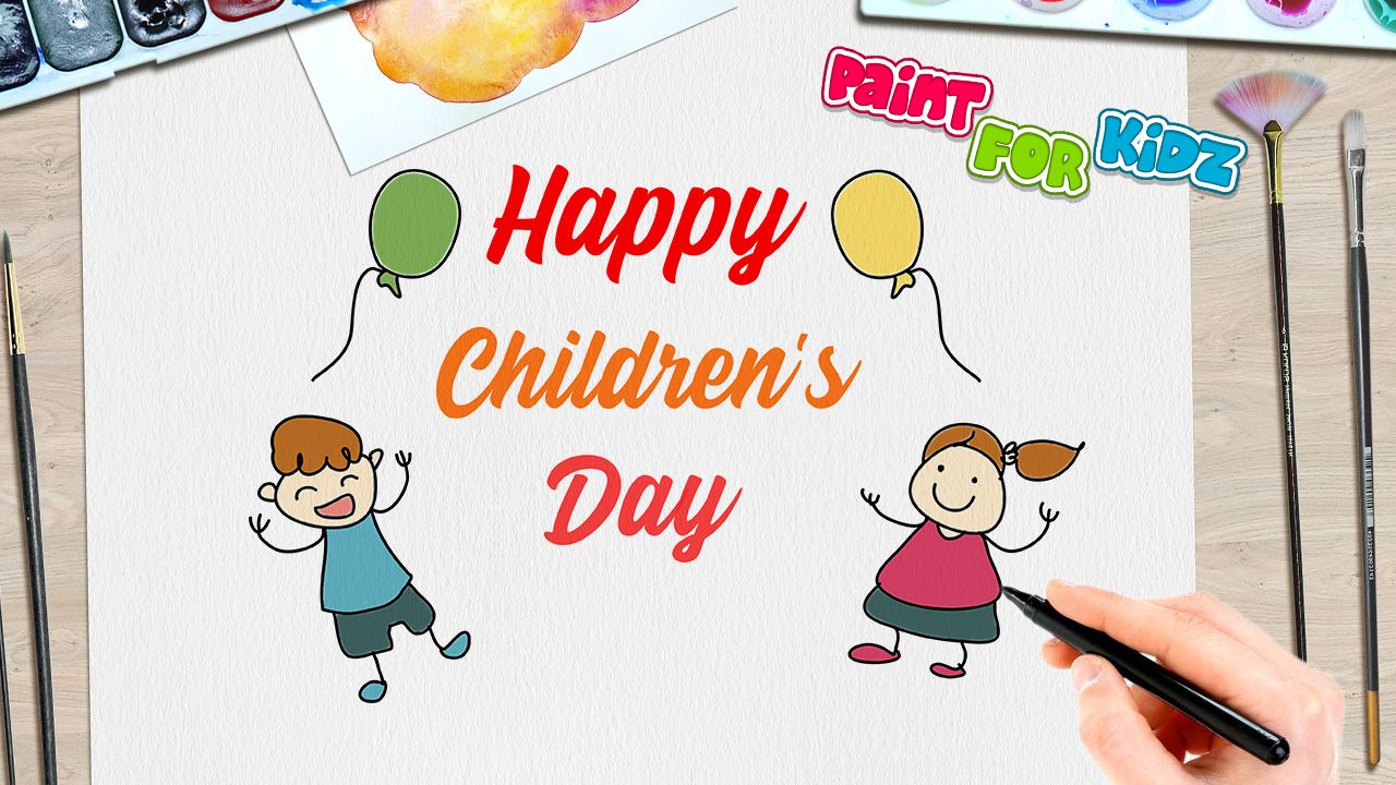 How to write happy Children's day in bubble word - video Dailymotion
