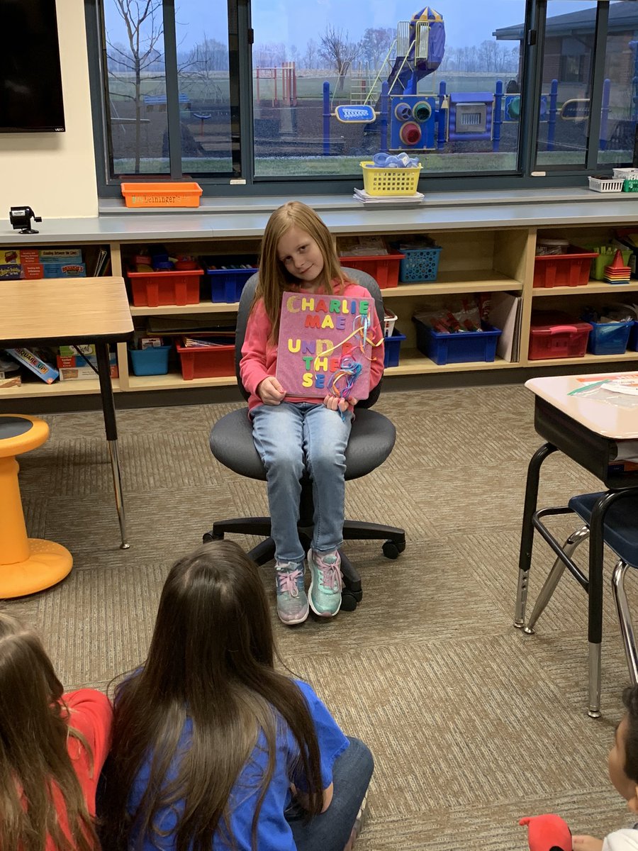 Had a guest reader today who read her VERY OWN STORY!  Great job, Charlie! <a href="/clarkjbs02/">Erin Clark</a> #jbsrocks