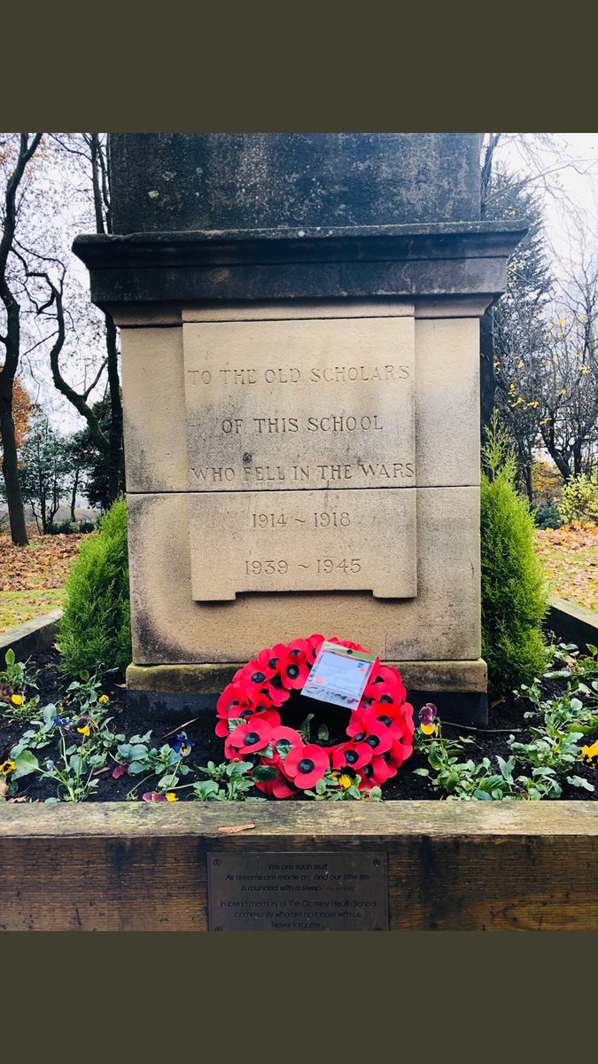 Crossley Heath Staff and Students gather at our war memorial for a minute’s silence. It’s 100 years since the first Remembrance Day in 1919.Let us remember those who sacrificed their lives for us.
