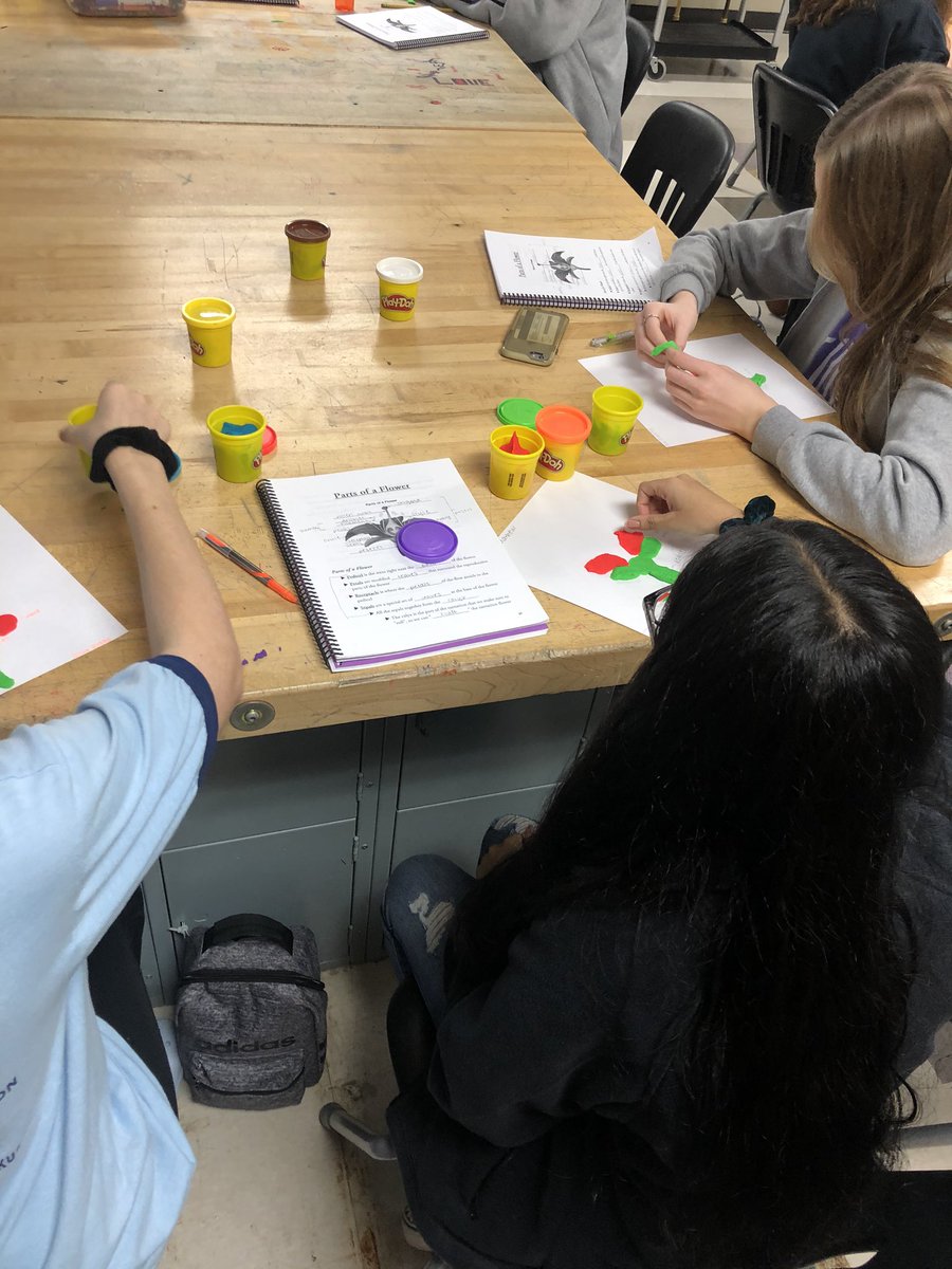 RPHS Floral Design creating the parts of a flower using play dough!