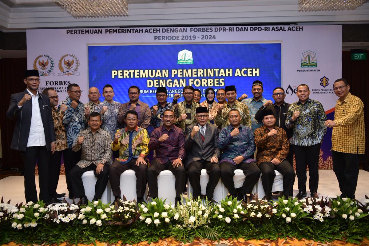 Pemerintahan Aceh Teken MoU Bersama Forbes DPR/DPD RI

“Aceh Hebat hanya mungkin kita raih bila semua pihak bersinergi dan saling melengkapi,” ujar Nova. bit.ly/2K5cQuP #AcehHebat #MoU