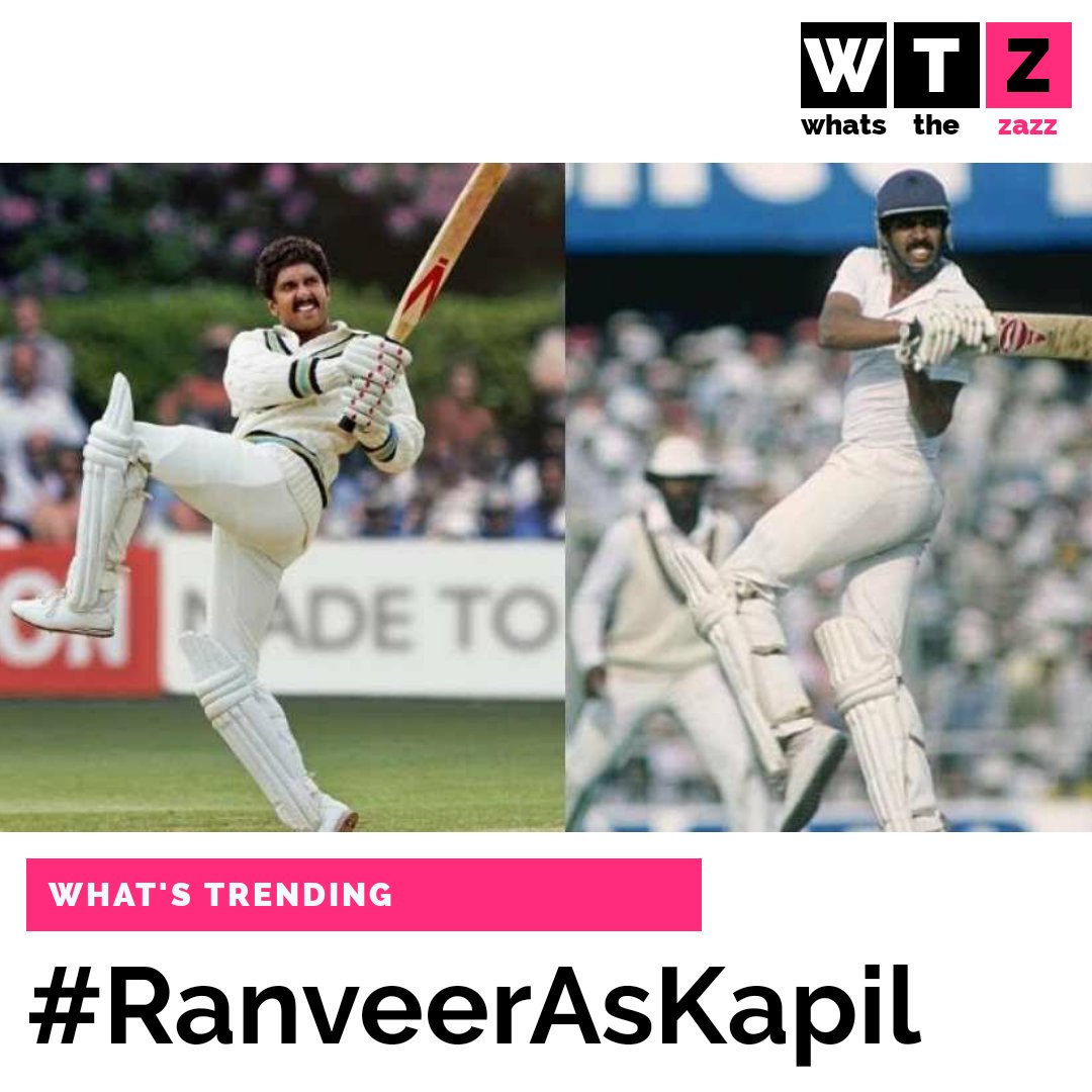 #RanveerSingh recreates #KapilDev's iconic shot Natraj shot for his film, 83.The actor plays the cricketing legend in #KabirKhan's upcoming film, 83, based on #India's win at the Cricket World Cup in 1983.#WhatsTheZazz #WhatsTrending #RanveerAsKapil #1983WorldCup #Cricket