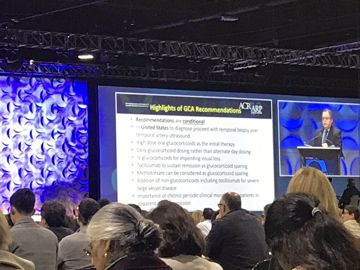Highlights of new #clinicalguidelines for #giantcellarteritis at #ACR19