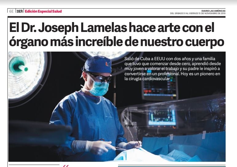 JosephLamelas's tweet image. Honored to be featured in @DLasAmericas by @GrethelDelgadoA who truly captured that #cardiacsurgery is not only a science, but an art form &amp;amp; a craft that I work every day to perfect. #MiamiMethod #minimallyinvasive @UMiamiHealth 
Full story here, pg 6: bit.ly/2CwZ1RN