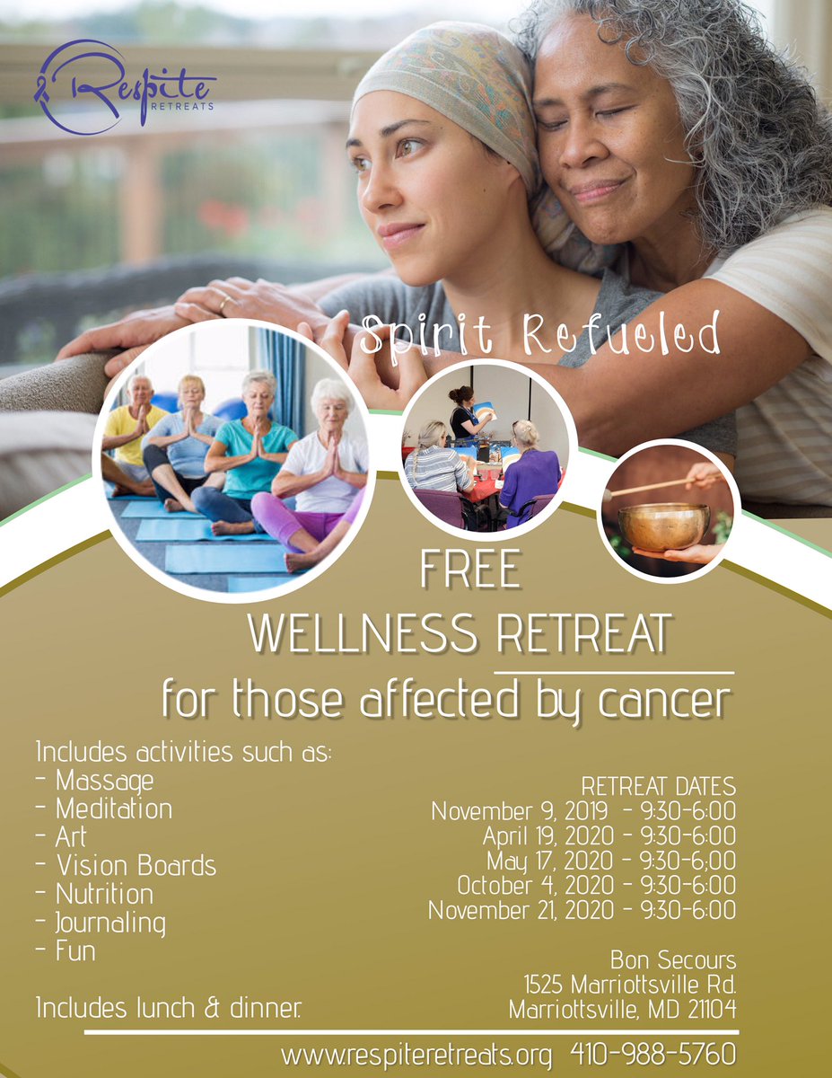 RetreatsRespite's tweet photo. Refueling the Spirits of those affected by cancer. https://t.co/uf0lpHiXSI