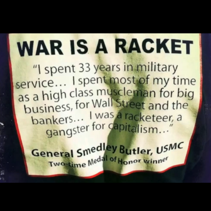 NineInchBride's tweet photo. #VeteransDay
"I spent 33 years…as a high class muscleman for big business, for Wall Street…" #GeneralSmedleyButler, USMC https://t.co/XlqEaZF46m