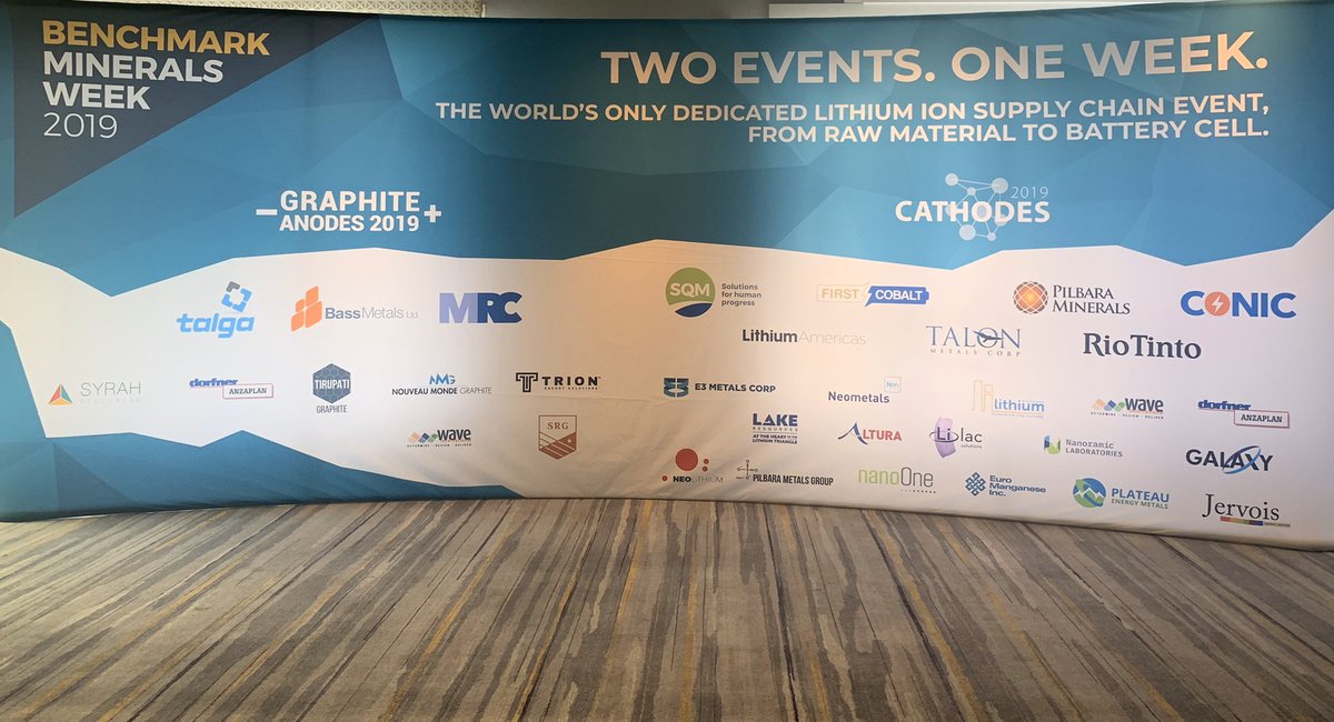 benchmarkmin's tweet photo. Benchmark Minerals Week 2019 begins in two hours.
@amiller_bmi will kick off with the State of the Industry address for #Graphite2019
#Benchmark2019 https://t.co/Ho36NdCT2t
