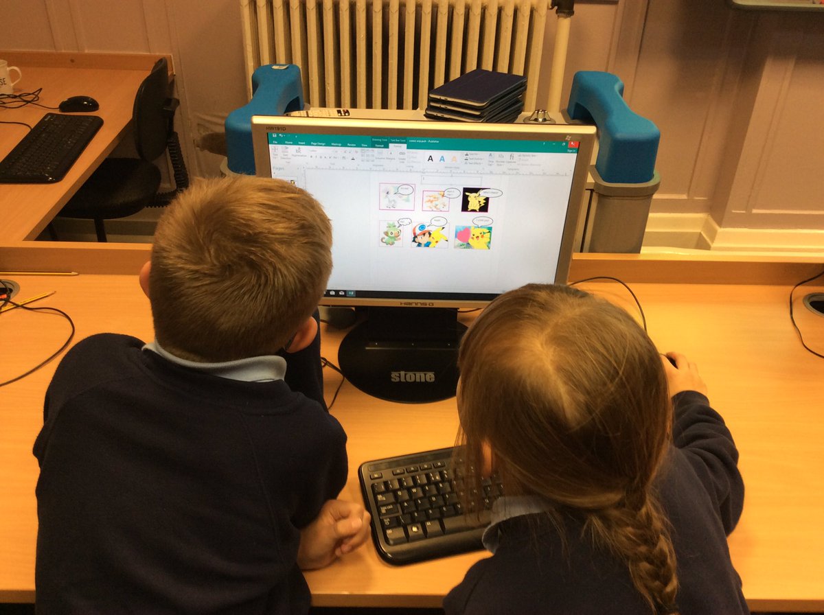 IPMATGawthorpe's tweet photo. #GCAyear4 are using Microsoft publisher to create their own comic strips #GCAcomputing https://t.co/ufUEq826xV