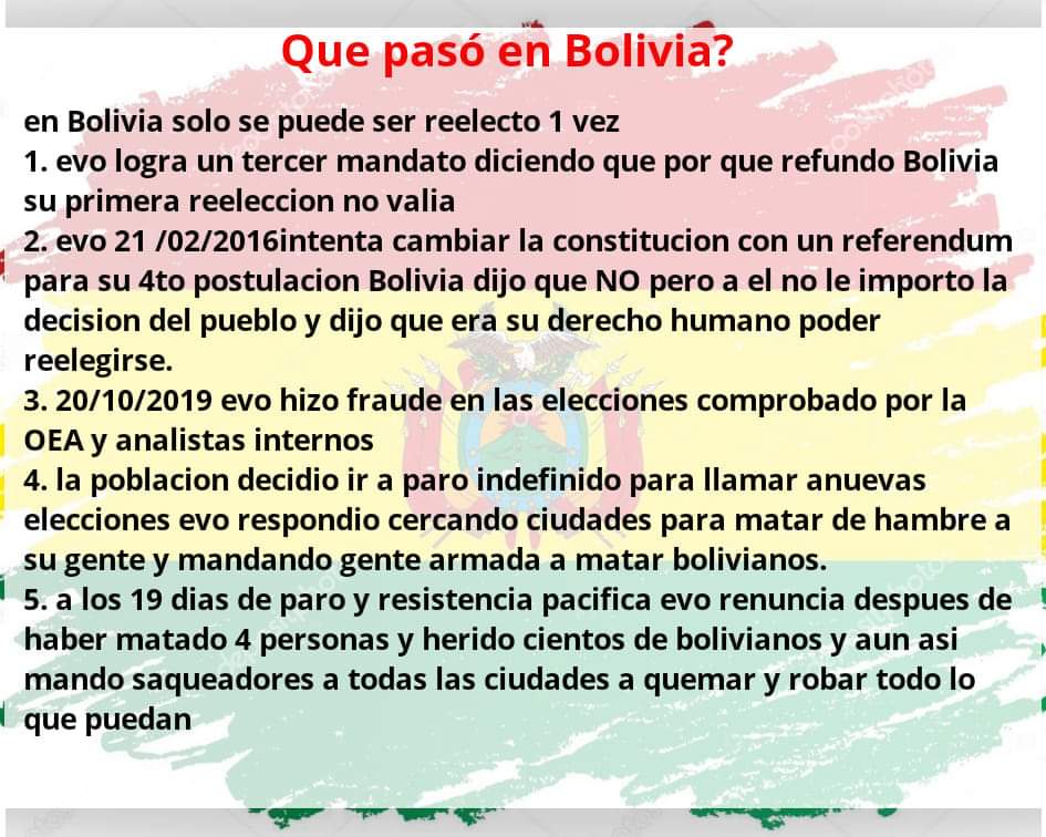 Paulitocr's tweet photo. @connieansaldi La verdad de lo que pasó en Bolivia
#Bolivia #NoHayGolpedeEstadoenBolivia https://t.co/f1sr6wcEO6