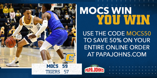 Chattanooga Mocs (@gomocs) on Twitter photo Both <a href="/GoMocsFB/">Chattanooga Football</a> and <a href="/GoMocsMBB/">Chattanooga Basketball</a> won over the weekend, which means Mocs fans win on Monday thanks to Mocs Win, You Win!
Today only, you can save 50% on your online order at pj.pizza/gclxGu
#GoMocs Both <a href="/GoMocsFB/">Chattanooga Football</a> and <a href="/GoMocsMBB/">Chattanooga Basketball</a> won over the weekend, which means Mocs fans win on Monday thanks to Mocs Win, You Win!
Today only, you can save 50% on your online order at pj.pizza/gclxGu
#GoMocs