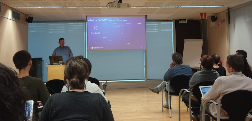 EGAarchive's tweet photo. The EGA has hosted today a talk about #dbGaP data and data processing by @MichaelFeolo. Thank you, Mike! It was such a pleasure! @CRGenomica @NCBI @the_prbb https://t.co/gEV5v4pZ6y