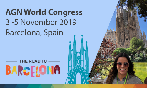 AGNIntl's tweet photo. Justine Mueller, the prize draw winner of the NextGen programme 'The Road to Barcelona', visits the sites of Barcelona. AGN World Congress 2019, 3-5 November, Barcelona, Spain. #NextGenProgramme #Webinars #NextGen #Competition #Winner #AGNWC2019 #AGNInternational https://t.co/j7WAKGtxVP