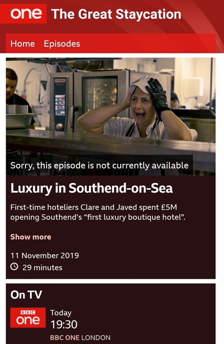 Stay tuned tonight on @BBCOne at 19.30 for the Great Staycation featuring your favourite hotel The Seven Hotel and Southend-on-sea. @VisitSouthend @southendbid @Southend0nSea @YourSouthend @Adv_Island @SouthendAirport @SouthendRising