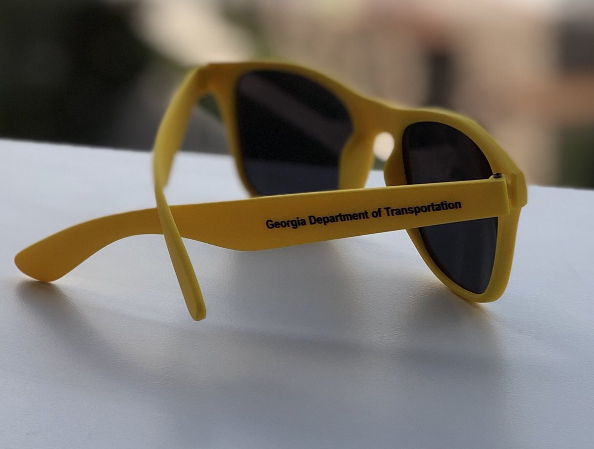 I got these sunglasses at a Transportation event over a year ago. I love them so much! They have not only held up, they are really easy to find in my purse. I wonder why?💛💛💛 Thanks <a href="/GADeptofTrans/">Georgia DOT</a>!
