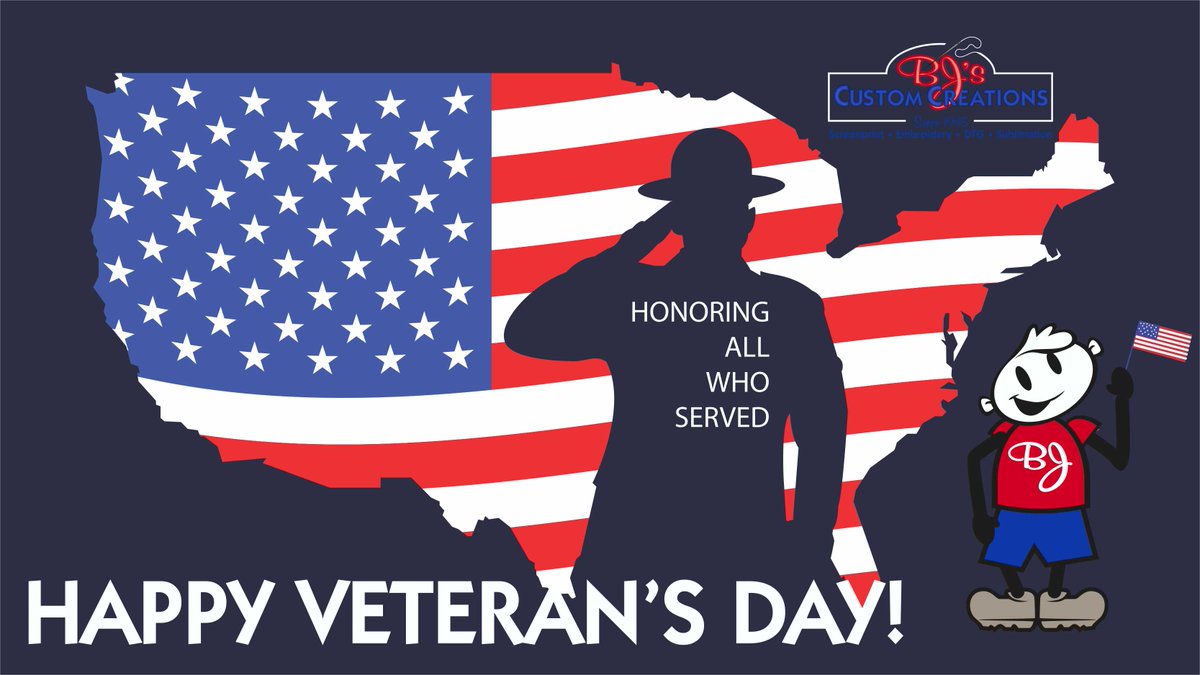 bjs_creations's tweet photo. To all veterans of all branches: Thank you for your sacrifice, your bravery, and the example you set for us all.

Happy Veteran's Day!

https://t.co/QAUk9XrKAf #happyveteransday #bjscc https://t.co/Mlv6Aqw7M2