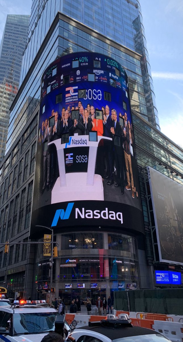 AmbDaniDayan's tweet image. Israeli day in @Nasdaq: opening the trade with Dan Gillerman (Chairman, @AIFL), Lilach Asher-Topilsky (CEO, IDB) and @SoSaTLV