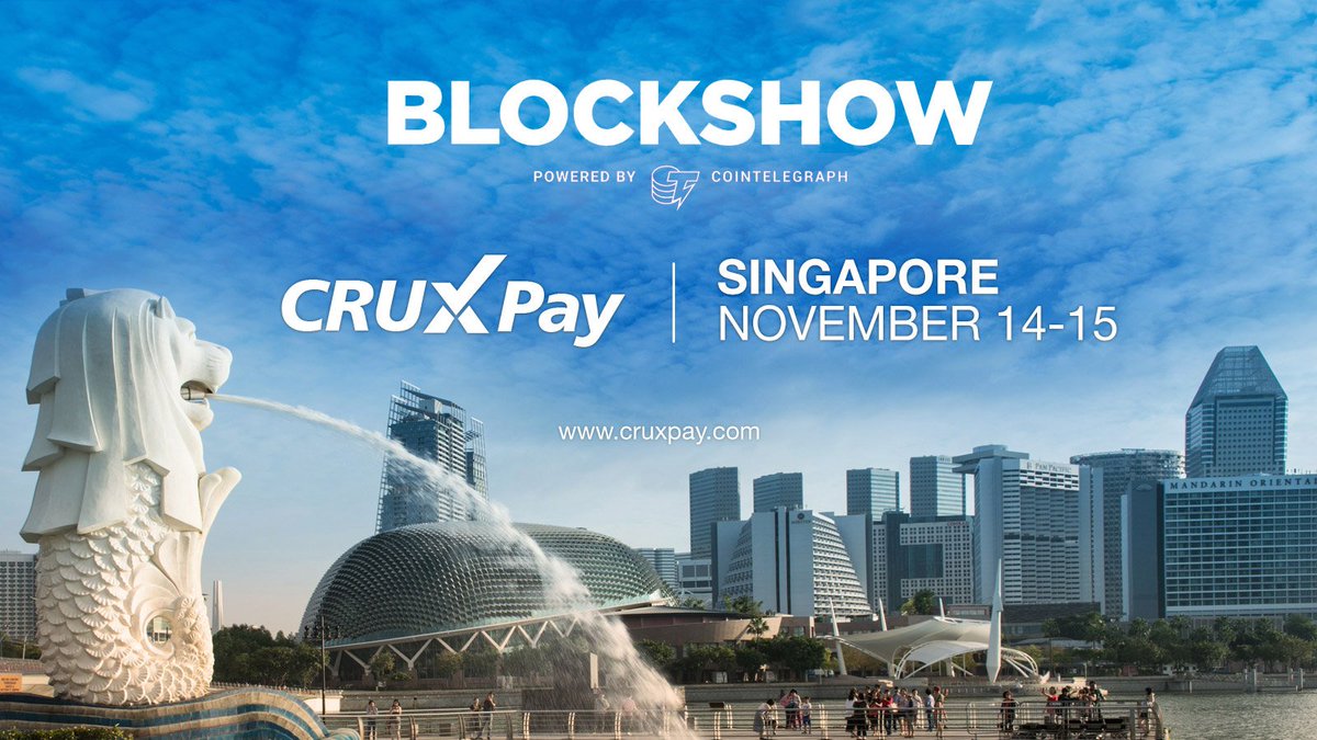 cruxpay's tweet image. CRUXPay is going to be at @BlockShowcom #Singapore on November 14&amp;amp;15. Lets meet at booth #E12 if you are around. #blockshow #BlockShowAsia @coinswitch