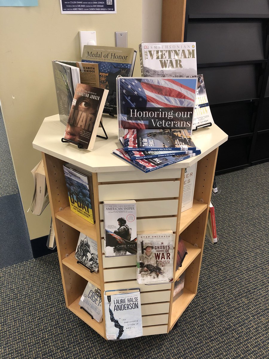 RBrary's tweet photo. Honoring our veterans today. Read about the branches of the military, past wars, and experiences of veterans. Thank you, veterans, for your service. #VeteransDay #RBReads https://t.co/zb7bdKXP6U