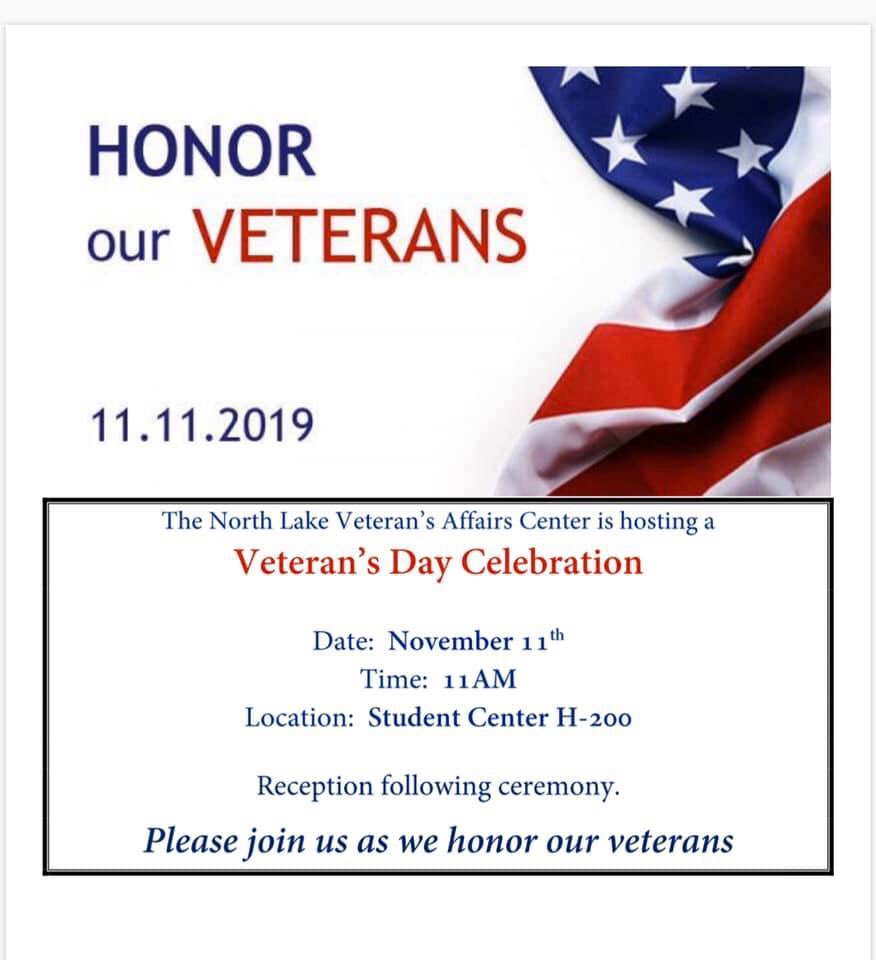 Please join Nlc VA as they host a Veteran’s Day ceremony in Student Life (H200) today at 11am. There will be a reception following the ceremony. The SVA president has been selected as a guest speaker, so we hope to see you there. Please share. #veteransday2019 #VeteransDay #DCCCD