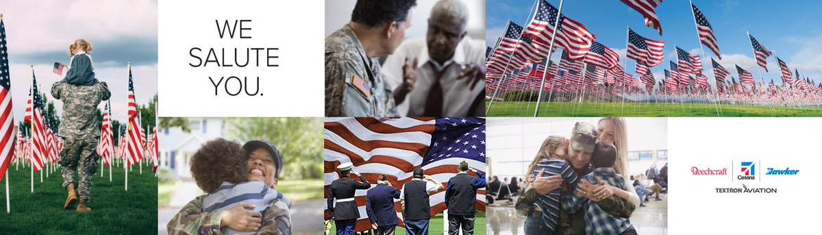 TextronAviation's tweet photo. When one in every 10 Textron Aviation employees is a military veteran, Veterans Day is more than a holiday. 

Today we honor the dedication of those who served in the armed forces and salute their dedication with gratitude. https://t.co/QrZW6YYA6D