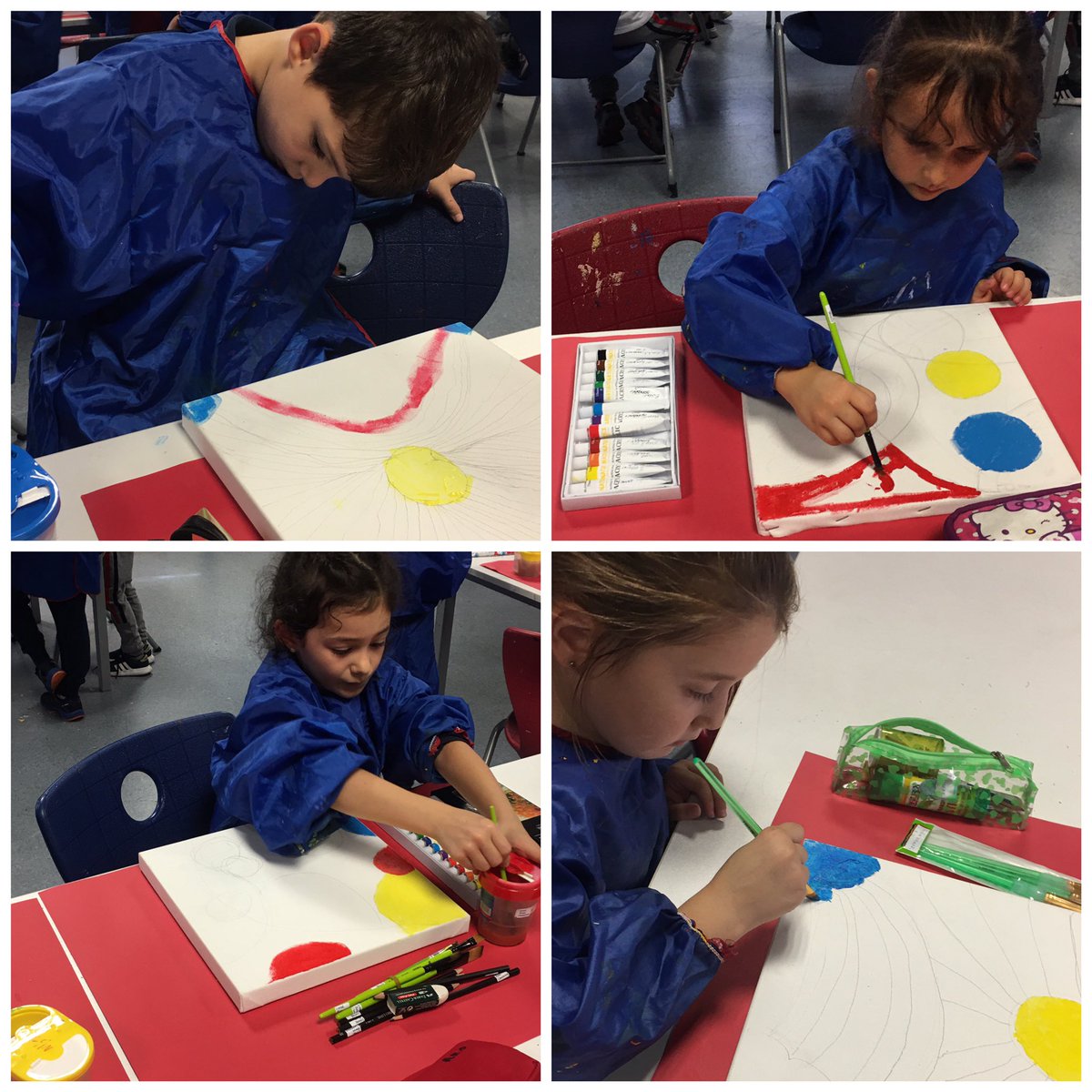 Görsel Sanatlar dersinde tuval çalışmamızdan arda kalanlar🌸😍