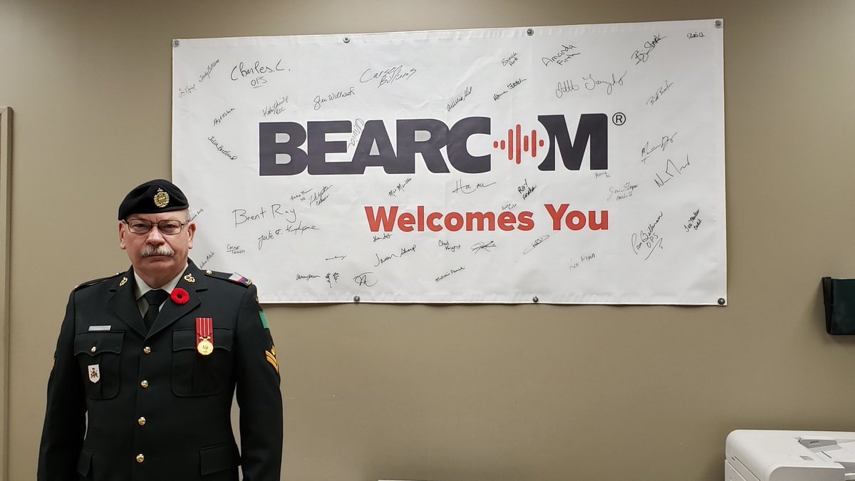 SpectrumCommLtd's tweet image. Today, our BearCom team will pause to remember and honour those who made and continue to make sacrifices for our country, like our very own Jeff Balicki CD. #CanadaRemembers