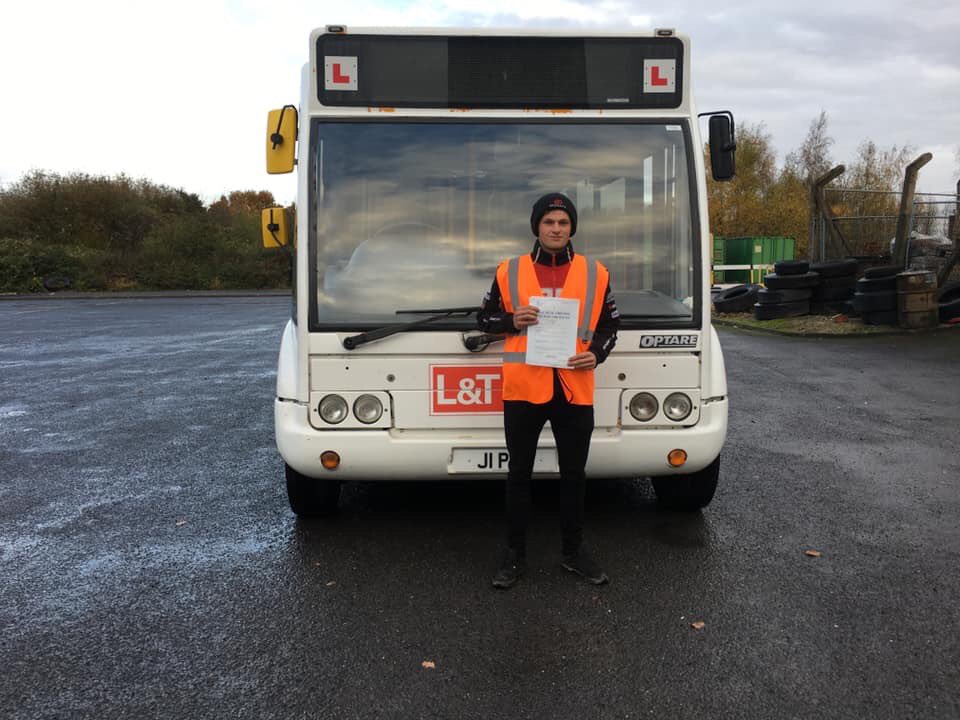 LandTTransport's tweet image. Well Done to Ashley Dobbs on passing his Bus test first time 🚍🚍 #drivertraining #busdriver #busdrivertraining