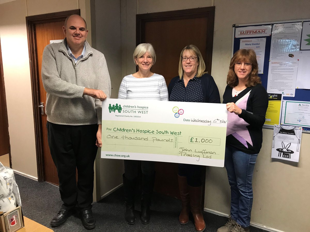 CHSW's tweet photo. Well done and thank you to John Luffman Trading Ltd who smashed their Β£50 challenge raising a whopping Β£1k from their pub quiz night in Cullompton! #50Challenge #SupportCHSW https://t.co/8y5WmkeaFy