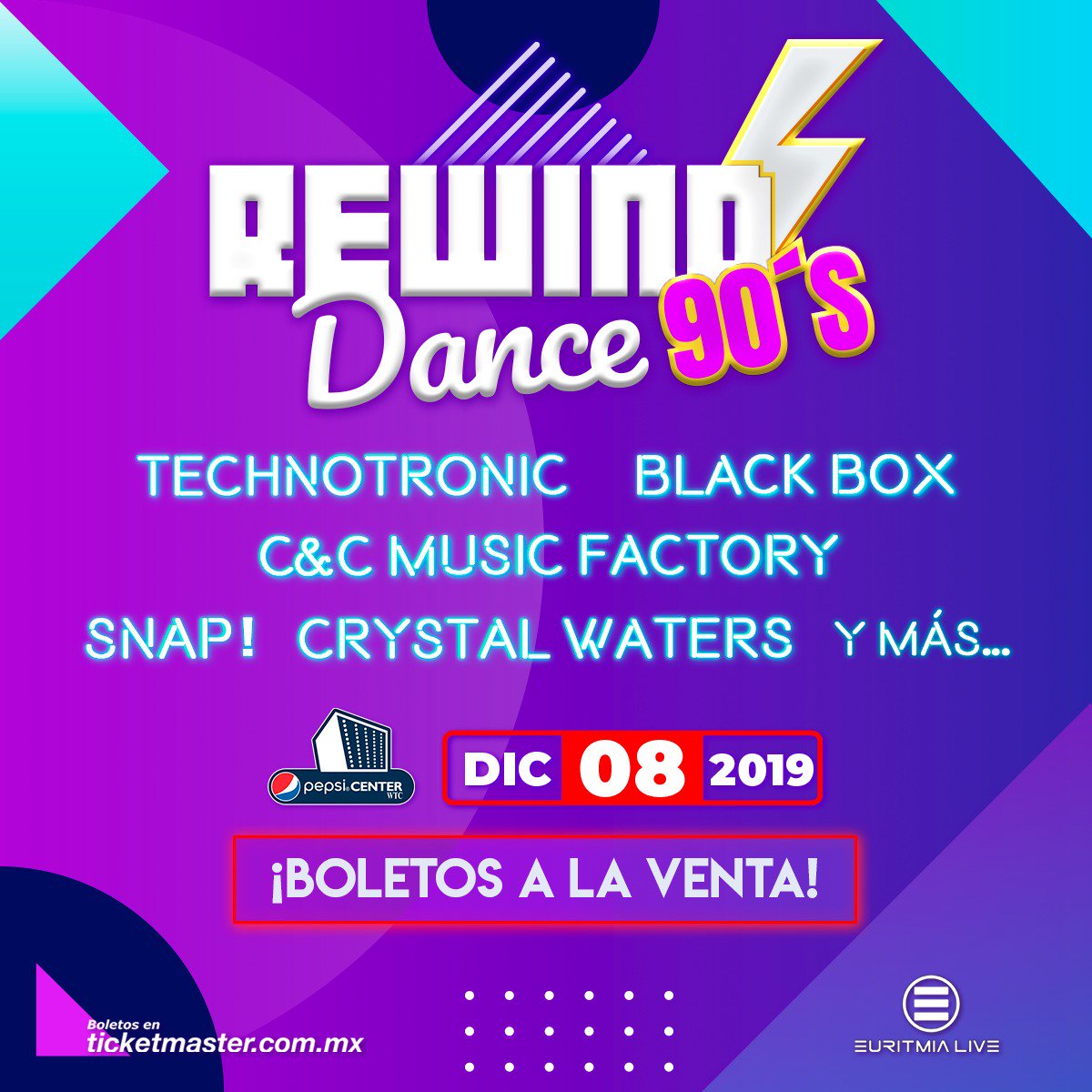 Euritmia_Live's tweet photo. ya están listos para bailar con #technotronic, #c&musicfactory #Snap #crystalwaters y más?
nos vemos el 8dic en el #pepsicenterwtc
#boletos en #ticketmaster https://t.co/4QPDwhjh6A