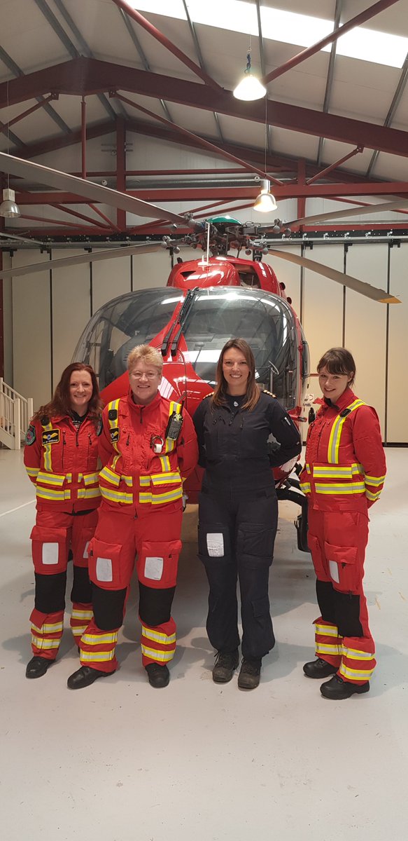 Today, our first ever all-female crew has signed in for duty. Working from our Caernarfon base, they are a highly skilled team breaking boundaries. 🚁