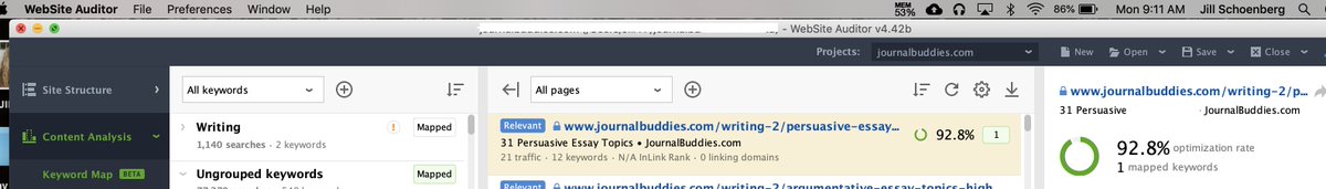 Selfesteem's tweet image. I’m beta-testing the new keyword mapping tool by SEO PowerSuite #keywordmapping #seopowersuite I&apos;ve used this program for many years and am loving this new feature!!