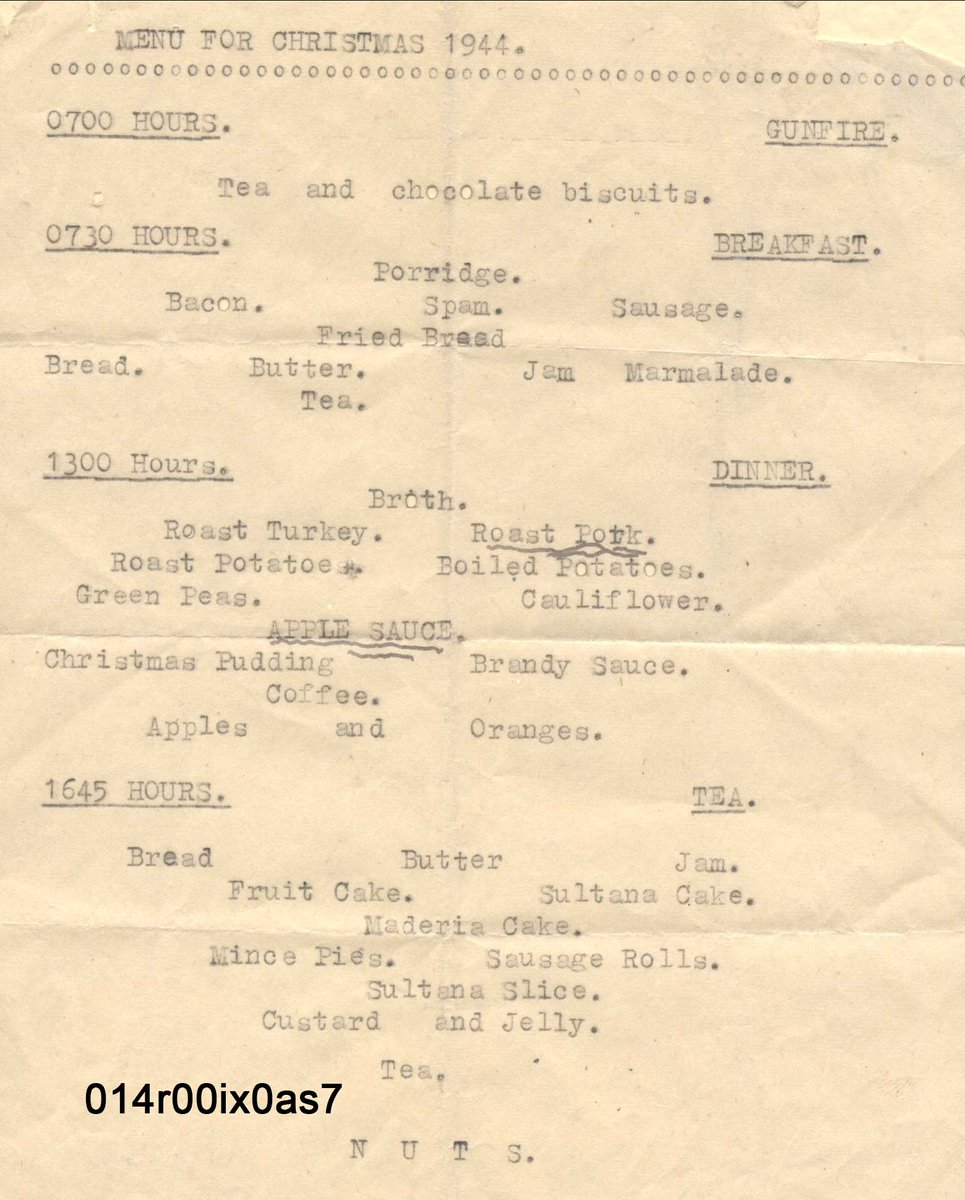 On Armistice Day - An army Christmas menu from 1944, in the safe-keeping of the Methley Archive group. #methley #RemembranceDay #localhistory #leedshistory