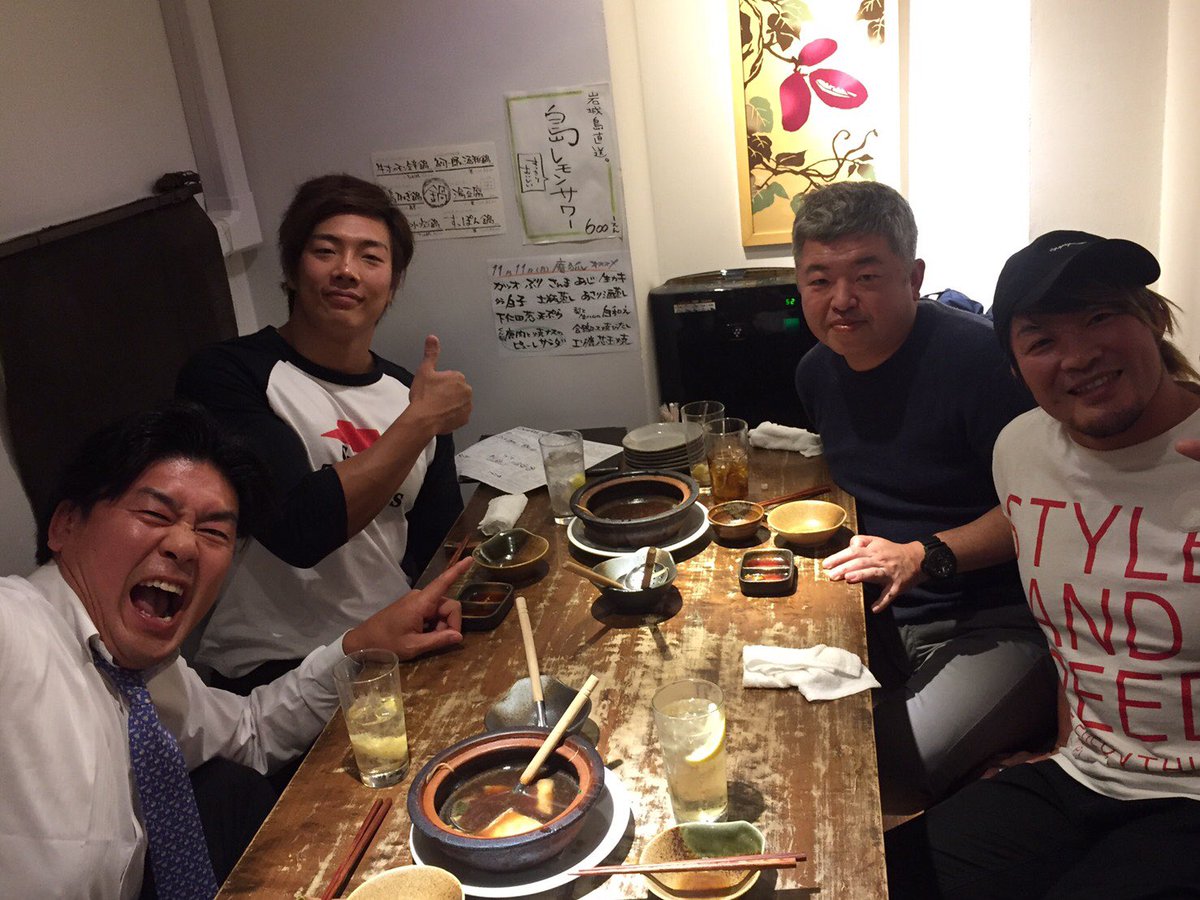 新日本プロレス唯一の同期。そして尊敬し愛している棚橋さんと。いつも有難うございます。タナケンライフ。＃kenso  #激落ちくん