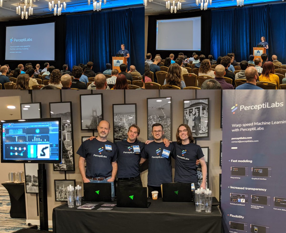 PerceptiLabs's tweet photo. We had a great time at @MLconf conference last week - Both on stage and off stage ^.^
#MLconf #MachineLearning #ML #PerceptiLabs #AI #TensorFlow #PyTorch https://t.co/LTDG0xKbTw