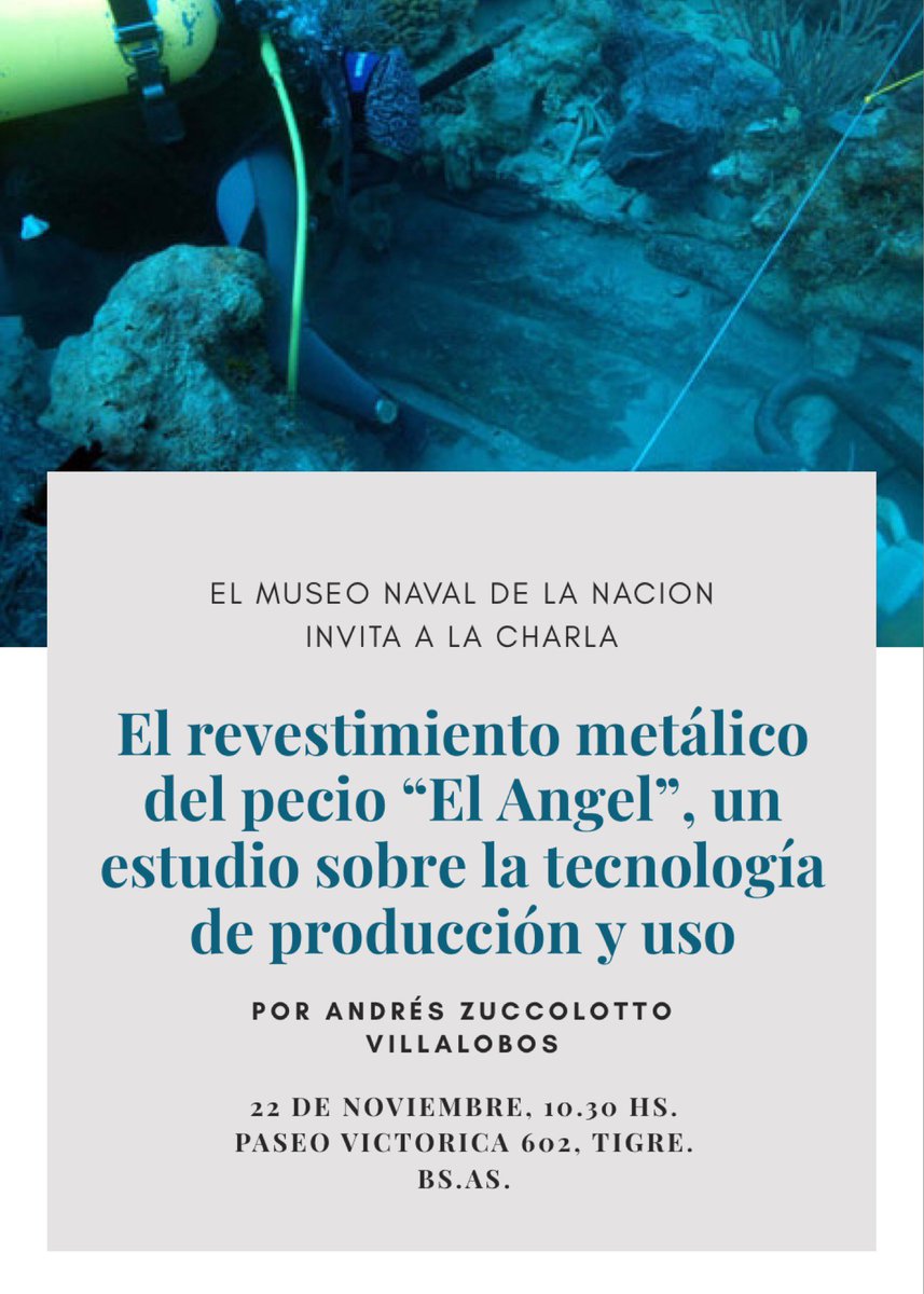 #BuenLunes
Tenemos el agrado de invitarlos a la charla el dia 22 de Noviembre a las 10:30 hs. en el #MuseoNavaldelaNación 

Reserva tu lugar: cpreventivamunn@gmail.com 

#ConoceTuMuseo #TuMuseo #Restauracion #MUNN #MuseoNavaldelaNación  

<a href="/Armada_Arg/">Armada Argentina</a> @MindefArg <a href="/vivi_tigre/">Viví Tigre</a>